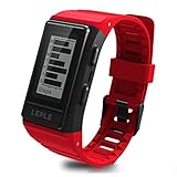 Limiz Smart Armband Outdoor GPS Sport Armband IP68 Wasserdicht Bluetooth Armband (Schwarz Blau Rot) (Color : Red)