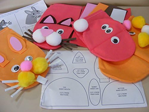 Childrens Make your Own Animal Hand Puppet ~ Rabbit & Cat Glove Puppet Craft Kit