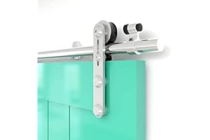 TSMST 5FT/152CM Sliding Door Track Barn Door Hardware Kit Closet Rail Roller Accessory Stainless Steel Material