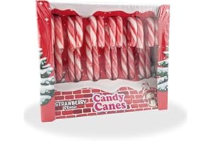 Candyfrizz Selection set di 12 Candy Canes - Bastoncini di zucchero alla Fragola - Caramelle Di Natale (Bianco Rossi)