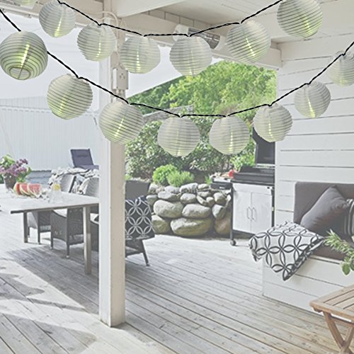 Uping® Solar Lichterkette 20er led Lampion Laterne für Party, Garten, Weihnachten, Halloween, Hochzeit, Beleuchtung Deko in Innen und Außenbereich usw. Wasserdicht 4,5M warm weiß - 8