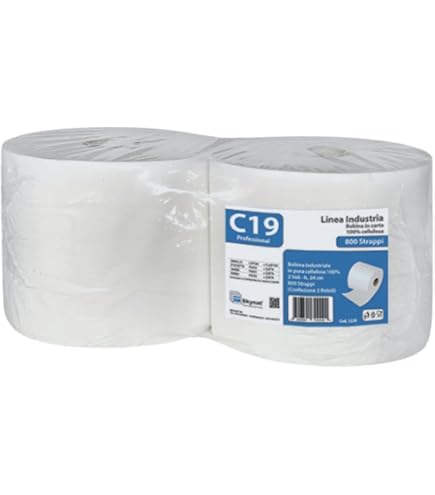 20 Rotoli Carta Asciugatutto Industriale SECOSTORE - 2 Veli, 800 Strappi/Rotolo, Alimentare - Foto 12