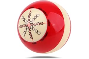 Joyzan Bola De Billar Entrenamiento, Reglamento TamañO Resina PortáTil Circle Cue Ball Batting Marked Red White Pool Training Rojo Lunares SeñAl Juego Mesa Equipo para Adulto PráCtica Ocho EstáNdar