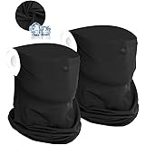 2 Pack Ice Silk Ear Loops Cooling Mask Dust Neck Gaiter Face Bandanas Scarf, Sun Protection Cool Lightweight Windproof, Breathable Fishing Hiking Running Cycling