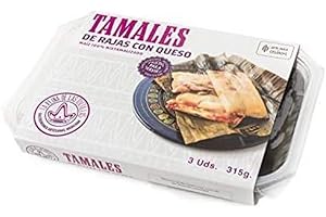 La Reina de las Tortillas - Líder europeo en gastronomía artesanal mexicana.Tamales de rajas con queso. Listos para servir. Maíz 100% nixtamilizado. Aptos para celíacos. 3 unidades. Caducidad 4 meses