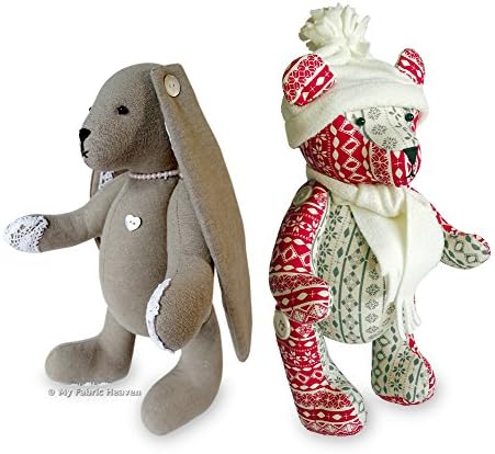 My Fabric HeavenTwo Discounted Sewing PATTERNS. Handmade11 Inch Bunny Rabbit & 13 Inch Christmas Teddy Bear with Easy Photo Tutorial Instructions. Lacy Bunny Rabbit & Jingle Teddy Bear. Free Post
