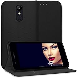 mtb More Energy® Funda Bookstyle para LG K9 (5.0'') | Negro | Cuero sintético | Carcasa Cubierta Estuche Carátula