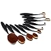 ISWEES Professional 10 Pieces Cosmetics Brushes Make Up Brush Set + Luxury Leather Carry Brush Holder Box