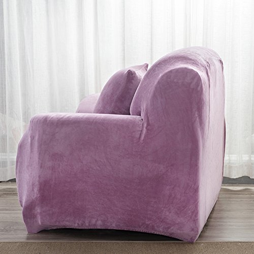 Stretch Sofahusse Sofabezug Sesselbezug Sofaüberwurf Armchair Cover für 1/2 Sitzer LianLe (2 Sitzer 145-185cm, LeichtLila) - 5