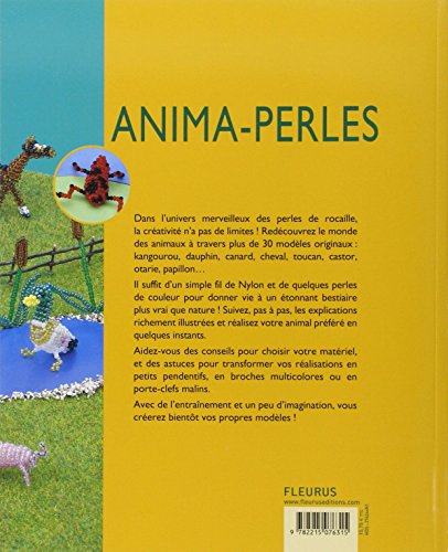 Couverture du livre de Anima-perles : Plus de 30 modèles en perles de rocaille