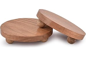 Indus Lifespace Espositori decorativi in legno di acacia, finitura invecchiata, per interni, rustici, decorativi, per banconi della cucina (10,16 cm x 10,16 cm x 3,81 cm) (set da 2)