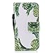 Produktbild EUWLY Kompatibel mit Galaxy S7 Handy Schutzhülle Brieftasche Handytasche Lederhülle Leder Tasche Handytasche Wallet Klapphülle Flip Case Cover,Grün Baum Blatt