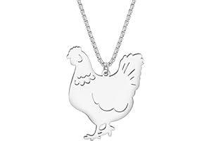 BAMAY Edelstahl Hahn Henne Huhn Halskette Bauernhof Tiere Schmuck Trendy Geschenke für Frauen Mädchen Anhänger Charms