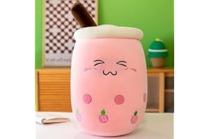 Foreverup Bubble Tea Plush Pillow, Plushie Plush Pillow Cute Cartoon Boba Milk Tea Soft Plush Doll, Boba Plush Soft Pillow Stuffed Toy, Bubble Milk Tea Cup Plushie, Christmas Birthday Gifts-C