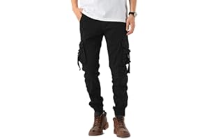 TONY BACKER Pantaloni Uomo Cargo Leggero in Cotone Multitasche Casual di Tela Stretch Materiale con Tasche Laterali 7833