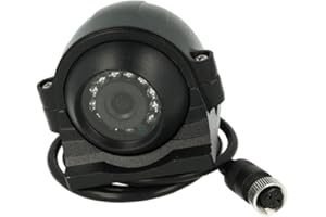 CARALL Telecamera Retromarcia 4 Pin Orientabile Notturno 12V Con 12 Led IP67 Interno Esterno Camion Furgone Lungo Camper Tir