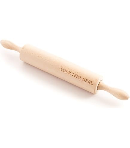 Mattarello In Legno Di Faggio Personalizzato Con Nome 'Star Baker' - Regalo Per Appassionati Di Pasticceria 43x6 Cm
