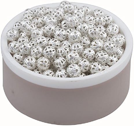 Hollow beads with intricate pattern available in choice of colour gold or silver and choice of size 4mm (approx. 200 beads) or 6mm (approx. 100 beads) (6mm Silver 100 beads) (dish not included)