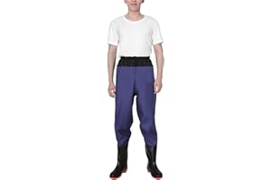 HWBZSZY Multifunktion Watstiefel Angeln Stiefel Größe 36-47 für Herren Damen 100% Wasserdicht Verdicken Gummi Stiefel mit Atmungsaktiv Elastische Taille PVC Nylon Watthosen + Boot Schuhe