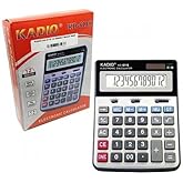 Kadio KD-6118 Masa&uuml;st&uuml; Hesap Makinesi - 12 Haneli B&uuml;y&uuml;k LCD Ekran, G&uuml;neş Enerjili ve Pilli, &Ccedil;ift G&uuml;&ccedil; Kaynağı, Ofis, Okul ve E