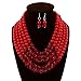 Produktbild eshion Jewelry New Arrival Kristall Acryl Perlen Halskette Kette Choker Statement Halsketten und Ohrringe Schmuck Sets rot