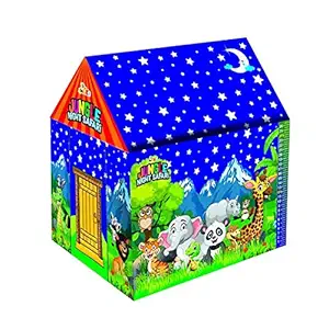 spiritchemtech Foldable Kids Play Tent House with Led Light Jumbo Size Extremely Light Weight , Water Proof Kids Play Tent House for 10 Year Old Girls and Boys ( LED Night Safari) Multicolor
