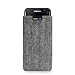 Produktbild Adore June Business Tasche für Samsung Galaxy S7 Edge Handytasche aus charakteristischem Fischgrat Stoff - Grau/Schwarz | Schutztasche Zubehör mit Display Reinigungs-Effekt | Made in Europe