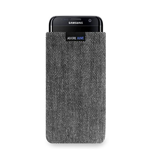 Funda Galaxy S7 edge  Adore June Case  Serie Business  se ajusta perfectamente para Samsung Galaxy S7 edge  Elegante cover de tela hecho a mano con efecto limpiador de pantalla 