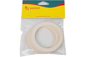 SF SANFOR 6 Sanfor Lot de 4 joints en caoutchouc plat pour cafetière italienne 6 tasses Blanc 7,2 x 5,5 x 0,1 cm