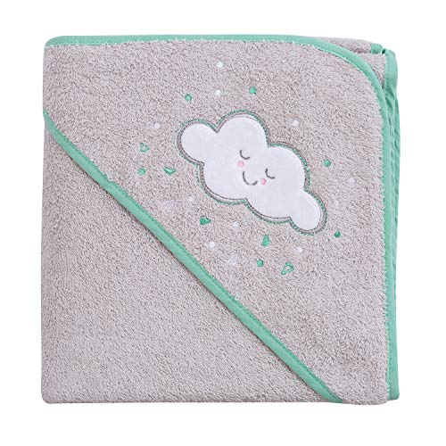 Clevamama Serviette de Bain Bébé - Tablier Cape de Bain pour Bebe et Enfant en Coton - Gris
