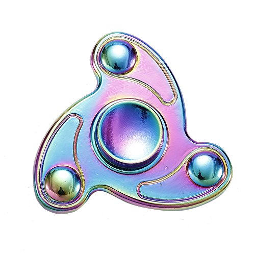 SeOST Fidget Hand Spinner Stress Reducer Rainbow Metal High Speed Colorful Aluminum Alloy Bearing Fidget Toy EDC Fingertips Anti Stress Educational Autism ADHD Rotation Focusing Toys for Kids & Adults