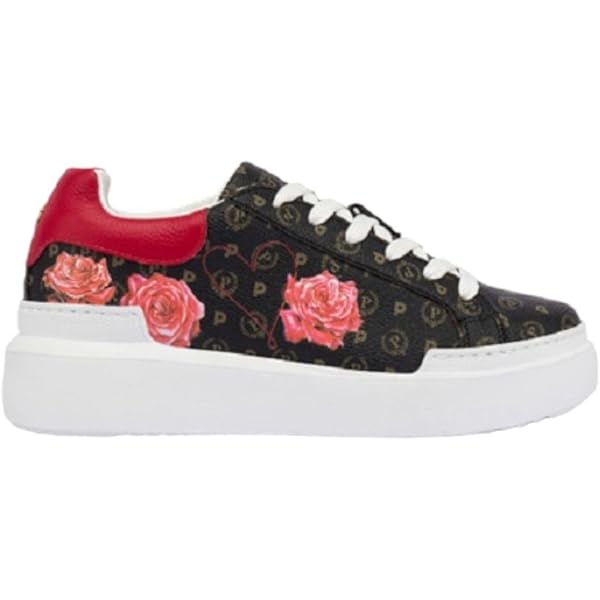Pollini Sneakers Basse In Pelle E Gomma 70 SA15077G0LXE1 – Donna, Chiusura Stringata, Suola In Gomma, Larghezza Normale