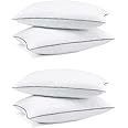 Dream Homme Plush Pillow | Set of 4 Extra Soft Down Alternative Pillow | Hypoallergenic, Washable & Fluffy | for Side & Back Sleepers | 17x27 Inches (Moon White)