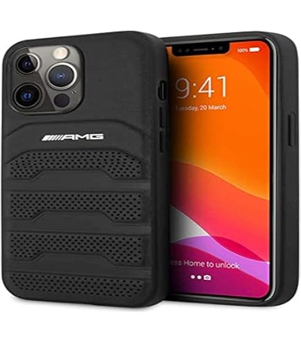 Mercedes-Benz Handyhülle Für IPhone 13 Mini – Schwarzes Leder Mit Sternen-Muster, Offizielles Lizenzprodukt