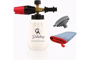 CA DETAILING CAD Detailing Car Snow Foam Cannon Lance | Adjustable 1 Litre Bottle Foam Lance, Soap Dispenser Nozzle for Karcher K Series K2 K3 K4 K5 K6 K7 Pressure Washer