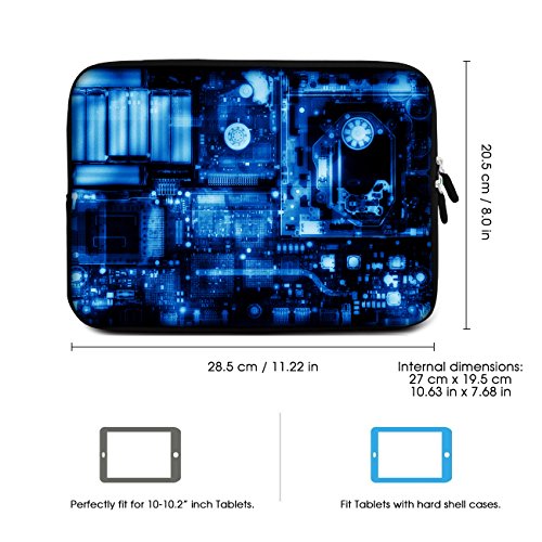 SIDORENKO Tablet PC Tasche f  r 10 - 10 1 Zoll   Universal Tablet Schutzh  lle   H  lle Sleeve Case Etui aus Neopren  Blau
