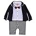 ZOEREA Baby Boys Romper Suits Bow Tie Baptism Wedding Tuxedo Jumpsuit Cotton 0-18 Months