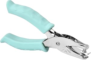 Cozlly 6mm Einzellochstanzer Papier, Einzellocher Klein, 8 Blatt Stanzkapazität, Lochstanzer Papier, Handgehaltene Lochermit Weichem Griff, Einzellochstanzer zum Basteln für Papier Etiketten Karten