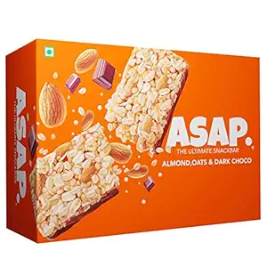 ASAP Energy Bars - 6 Bars, Healthy Protein Bars with Dark Choco, Rolled Oats & Almonds
