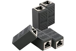ABRITY 5 acopladores LAN RJ45 blindados Cat7 - Adaptador Ethernet 8P8C - Conector hembra a hembra