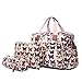 Miss Lulu 4 Piece Butterfly Baby Nappy Changing Bag Set (Pale Pink)