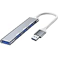Pipestation® USB Hub (4-in-1) | 4-port USB-A USB3 USB 3 Hub Extension Splitter Multiport Adapter For - Laptop Pc Macbook Pro Air Mini Dell Hp Keyboard Flash Drive Steam Deck Stream Deck Dock Dongle
