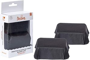 DECORA, 0339882 Moules à Mini-Plumcakes, Très Pratiques pour Cuire, Présenter et Offrir des Mini-Plumcakes, Résistant jusqu'à 220°, Fabriqué en Italie, Couleur Noir