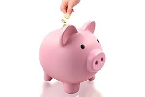 WUPENGZON Rosa Sparschwein, Plastikspardose, Niedliche Münzen Sparbüchse,Geldbanken, Kleines Wechselschwein, Kleingeld Sparschwein für Kinder Jungen, Mädchen, und Erwachsene (L)