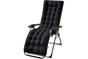 JTBDWOSK Liegestuhl Auflage, Dicke Lange Gartenliegen-Auflage Sofapolster Relaxliegenauflage für draußen, Terrasse, Sonnenliege, Bank, Liegestuhl, Kissen,Schwarz,1 Stück (1er Pack)