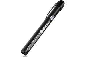 Flintronic Upillenleuchte Medizin, 1 Stück Diagnostikleuchte mit Digitalanzeige, Pupillenmessgerät und Lineal, Aufladbar USB LED Stiftlampe für Krankenschwester Studentische Ärzte (Schwarz)