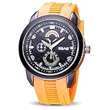Amstt Herren Uhren Boy 's Digital Sport Uhr Militär Kompass Armbanduhr Wasserdicht Schwarzes Armbanduhren (orange)
