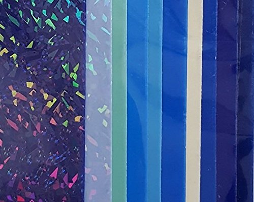 HdK-Versand 10 Wachsplatten Bunt Mix Grösse ca. 200x50x0,5mm Bunt sortiert , Verzierwachs, Wachs (Blau Mix 3) - 2