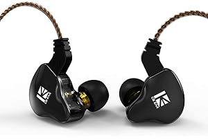 H HIFIHEAR KBEAR KS2 - Auriculares in-Ear con micrófono y cancelación de Ruido, Auriculares híbridos con Cable extraíble para Correr y Caminar (con micrófono, KS2 Dark)