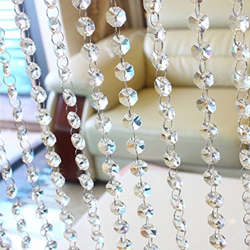 MOHOO 10m Türvorhang zehn Meter Hochzeit DIY Crystal Clear Acrylic Bead Garland hängende Partei Dekor Versorgung Perlenvorhänge Dekorieren Sie das Wohnzimmer, Hotel-Lobbys - 2